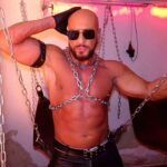 darek's leather fantasy in chains in a dungeon